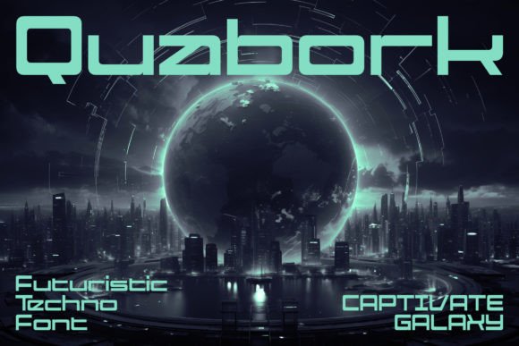 Quabork: The Square Techno Font Defining the Neon Future